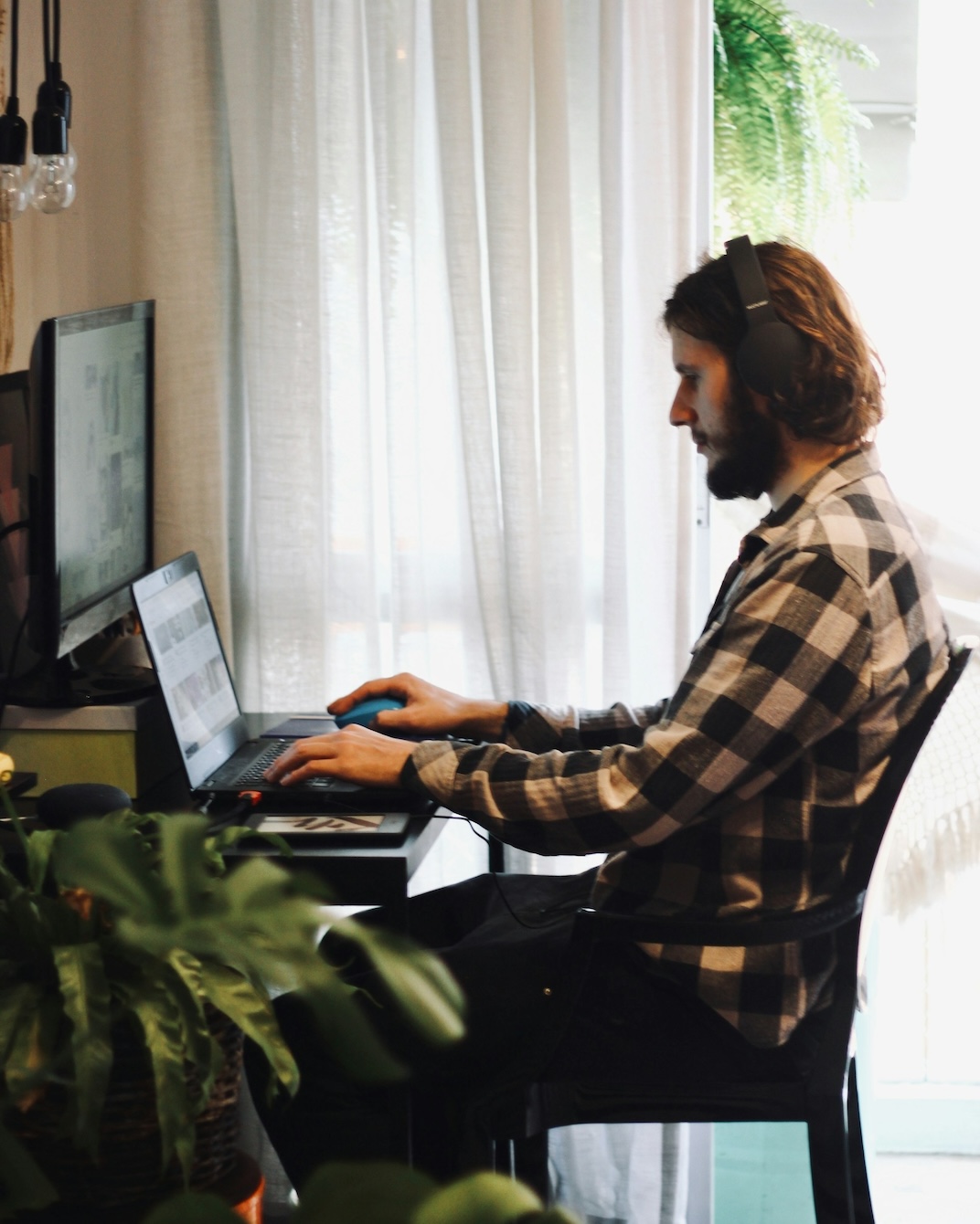 Man working on a computer