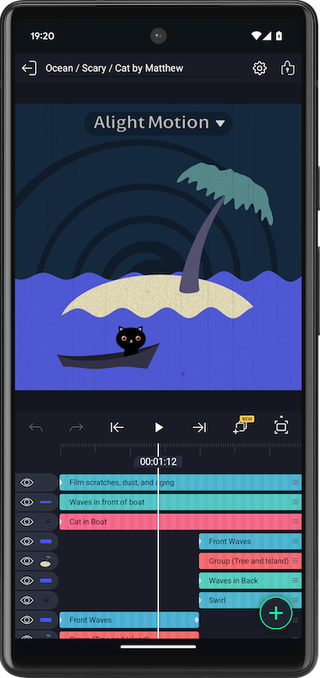 Screenshot of Alight Motion app